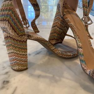 Raffia sandals/heals size 7- never worn